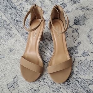 Nude heeled sandals